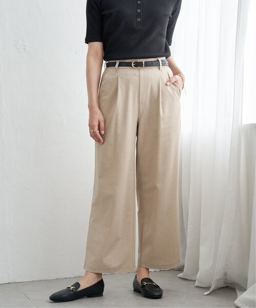 IKKA LOUNGE（イッカラウンジ）の「【セットアップ対応】GOKU楽ワークワイドパンツ（その他パンツ・レディース・ネイビー/ベージュ・M/L/S）」の7枚目の写真