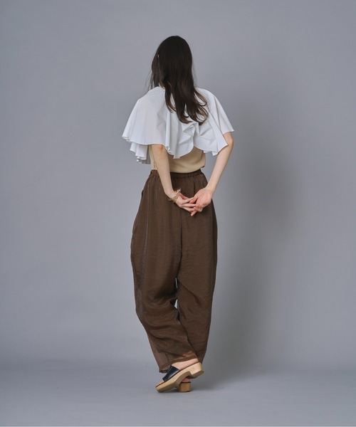 terrace(テラス)の「ケープドッキングリブトップ(Tシャツ/カットソー・レディース・ホワイト/オレンジ/ベージュ/ブラック・FREE)」の21枚目の写真