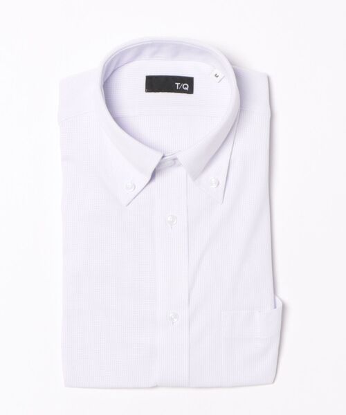 TAKA-Q(タカキュー)の「ワイシャツ メンズ ストレッチ 吸水速乾 ノンアイロン ボタンダウン 半袖 ビジネス ドレス NEWスタンダードフィット(ビジネスシャツ・メンズ・パープル・MEDIUM/X-LARGE/3L/LARGE/S)」の7枚目の写真