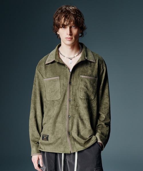 glamb(グラム)の「Velour Pajamas Shirt / ベロアパジャマシャツ(シャツ/ブラウス・メンズ・ブラック/カーキ・S/M/L)」の6枚目の写真