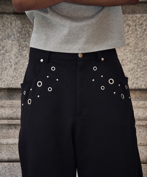 kutir(クティール)の「EYELET STUDS DESIGN SWEAT CURVE PANTS/ハトメスタッズデザインスウェットカーブパンツ(スウェットパンツ・メンズ・杢グレー/ブラウン/ブラック・SMALL/MEDIUM/LARGE)」の20枚目の写真