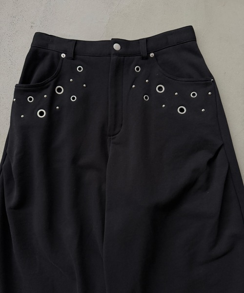 kutir(クティール)の「EYELET STUDS DESIGN SWEAT CURVE PANTS/ハトメスタッズデザインスウェットカーブパンツ(スウェットパンツ・メンズ・杢グレー/ブラウン/ブラック・SMALL/MEDIUM/LARGE)」の19枚目の写真