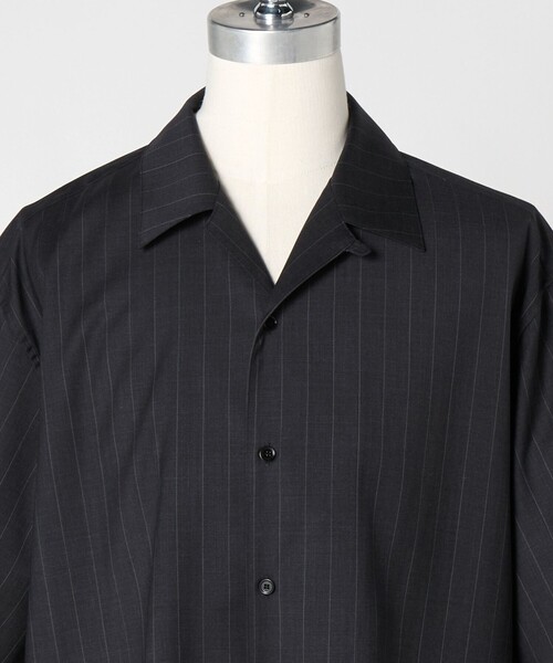 LOEFF(ロエフ)の「<LOEFF>トロピカルウール ショートスリーブ シャツ ピンストライプ MENS(シャツ/ブラウス・メンズ・ダークグレー・2/1)」の3枚目の写真