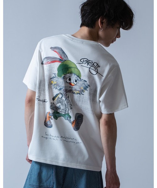 Crownor(クラウノアー)の「ストリートバニー 半袖Tシャツ(Tシャツ/カットソー・メンズ・グレー/ホワイト/ブラック・LARGE/MEDIUM)」の1枚目の写真
