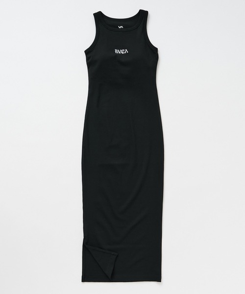 RVCA(ルーカ)の「RVCA ウィメンズ OLD ENGLISH RIB TANK DRESS ワンピース 【2026年春夏モデル】(ワンピース・レディース・ホワイト/ブラック・MEDIUM)」の2枚目の写真