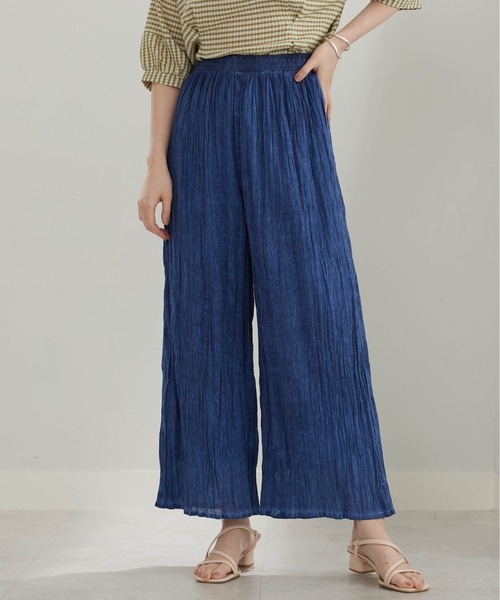 BELLUNA PLUS(ベルーナ)の「<INDIA>デニム調ワイドパンツ(その他パンツ・レディース・ネイビー/ブルー・MEDIUM/LARGE/X-LARGE)」の3枚目の写真