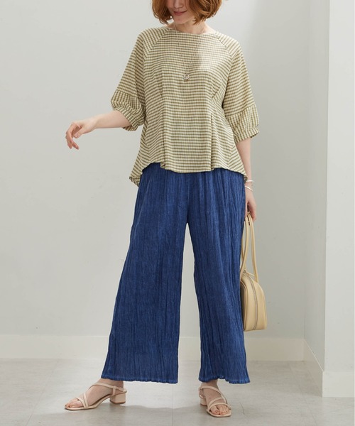 BELLUNA PLUS(ベルーナ)の「<INDIA>デニム調ワイドパンツ(その他パンツ・レディース・ネイビー/ブルー・MEDIUM/LARGE/X-LARGE)」の5枚目の写真