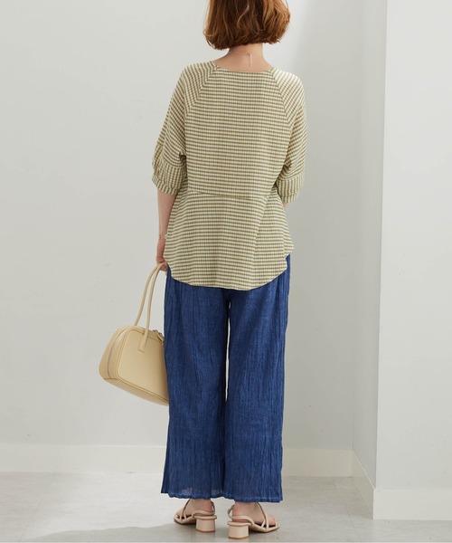 BELLUNA PLUS(ベルーナ)の「<INDIA>デニム調ワイドパンツ(その他パンツ・レディース・ネイビー/ブルー・MEDIUM/LARGE/X-LARGE)」の8枚目の写真