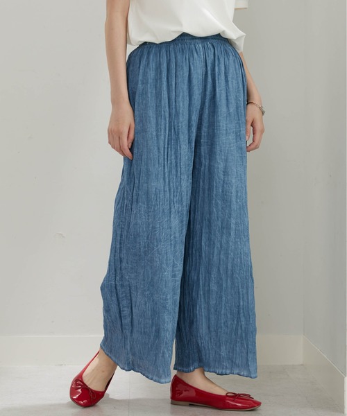 BELLUNA PLUS(ベルーナ)の「<INDIA>デニム調ワイドパンツ(その他パンツ・レディース・ネイビー/ブルー・MEDIUM/LARGE/X-LARGE)」の10枚目の写真