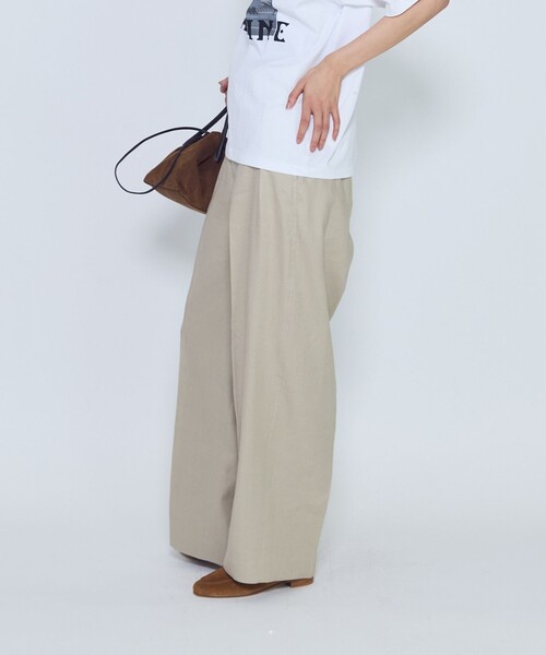 1er Arrondissement(プルミエアロンディスモン)の「リネンペーパーへリンボングルカパンツ(その他パンツ・レディース・モカ/ブラック系その他3・38/36)」の3枚目の写真