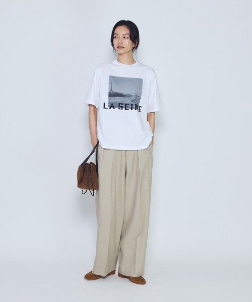 1er Arrondissement(プルミエアロンディスモン)の「リネンペーパーへリンボングルカパンツ(その他パンツ・レディース・モカ/ブラック系その他3・38/36)」の5枚目の写真