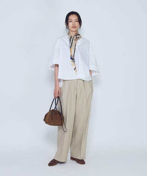 1er Arrondissement(プルミエアロンディスモン)の「リネンペーパーへリンボングルカパンツ(その他パンツ・レディース・モカ/ブラック系その他3・38/36)」の7枚目の写真