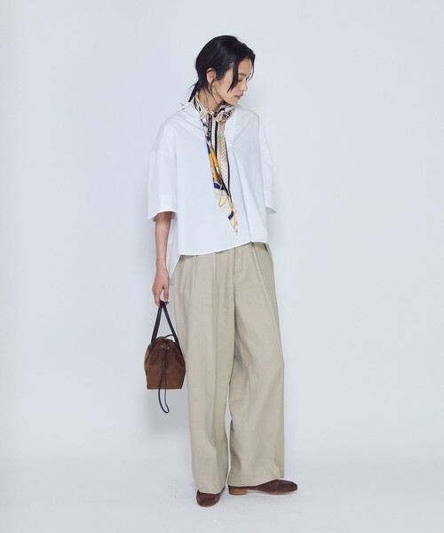 1er Arrondissement(プルミエアロンディスモン)の「リネンペーパーへリンボングルカパンツ(その他パンツ・レディース・モカ/ブラック系その他3・38/36)」の8枚目の写真