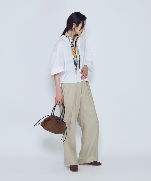 1er Arrondissement(プルミエアロンディスモン)の「リネンペーパーへリンボングルカパンツ(その他パンツ・レディース・モカ/ブラック系その他3・38/36)」の9枚目の写真