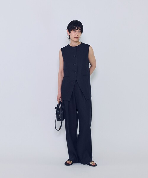 1er Arrondissement(プルミエアロンディスモン)の「リネンペーパーへリンボングルカパンツ(その他パンツ・レディース・モカ/ブラック系その他3・38/36)」の10枚目の写真