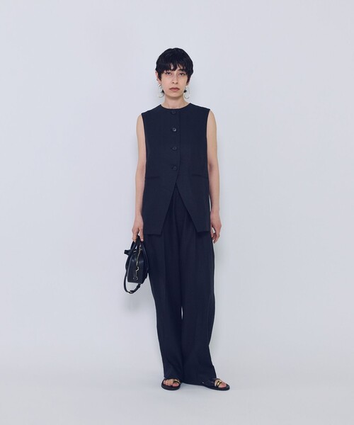 1er Arrondissement(プルミエアロンディスモン)の「リネンペーパーへリンボングルカパンツ(その他パンツ・レディース・モカ/ブラック系その他3・38/36)」の11枚目の写真