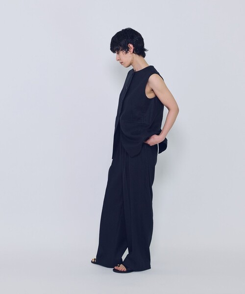1er Arrondissement(プルミエアロンディスモン)の「リネンペーパーへリンボングルカパンツ(その他パンツ・レディース・モカ/ブラック系その他3・38/36)」の14枚目の写真
