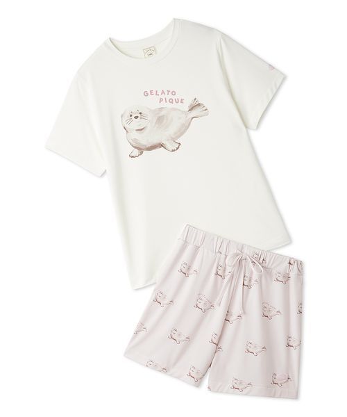 ONLINE限定】【接触冷感】シーアニマル柄ワンポイントTシャツ&ショート