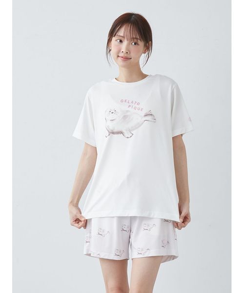 ONLINE限定】【接触冷感】シーアニマル柄ワンポイントTシャツ&ショート
