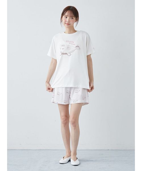 ONLINE限定】【接触冷感】シーアニマル柄ワンポイントTシャツ&ショート