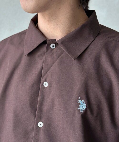 U.S. POLO ASSN.(ユーエスポロアッスン)の「【U.S. POLO ASSN.】フェイクレイヤー半袖シャツ(シャツ/ブラウス・メンズ・ブラウン/サックスブルー/アイボリー・MEDIUM/LARGE)」の19枚目の写真