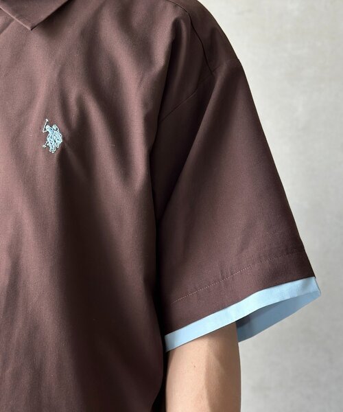 U.S. POLO ASSN.(ユーエスポロアッスン)の「【U.S. POLO ASSN.】フェイクレイヤー半袖シャツ(シャツ/ブラウス・メンズ・ブラウン/サックスブルー/アイボリー・MEDIUM/LARGE)」の18枚目の写真