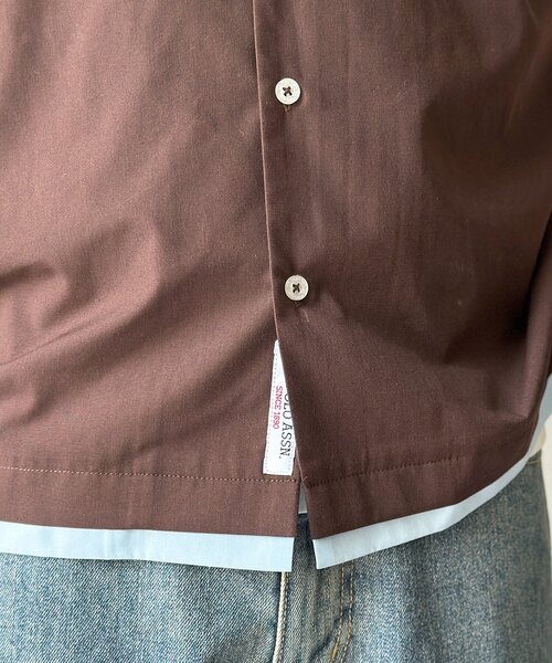 U.S. POLO ASSN.(ユーエスポロアッスン)の「【U.S. POLO ASSN.】フェイクレイヤー半袖シャツ(シャツ/ブラウス・メンズ・ブラウン/サックスブルー/アイボリー・MEDIUM/LARGE)」の17枚目の写真