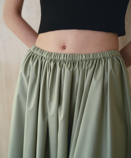 SOEMIN(ソミン)の「Long flared skirt/ロングフレアスカート(スカート・レディース・ブラック/カーキ・FREE)」の8枚目の写真