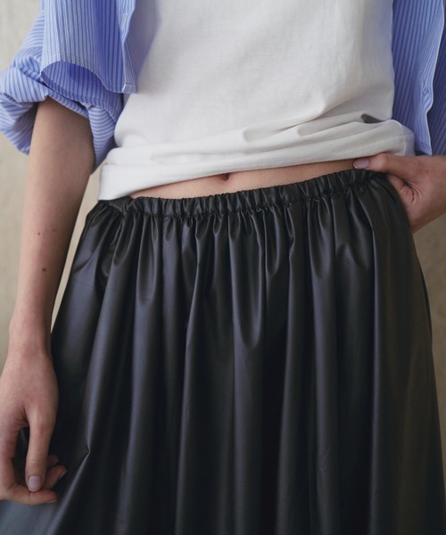 SOEMIN(ソミン)の「Long flared skirt/ロングフレアスカート(スカート・レディース・ブラック/カーキ・FREE)」の14枚目の写真