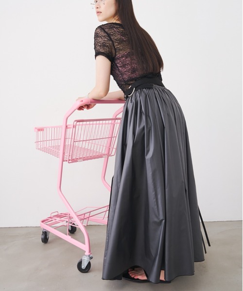 SOEMIN(ソミン)の「Long flared skirt/ロングフレアスカート(スカート・レディース・ブラック/カーキ・FREE)」の20枚目の写真