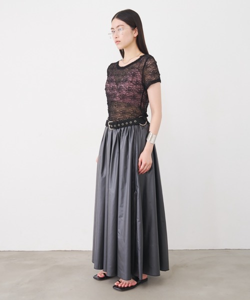 SOEMIN(ソミン)の「Long flared skirt/ロングフレアスカート(スカート・レディース・ブラック/カーキ・FREE)」の19枚目の写真