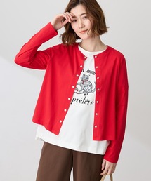 Petit Honfleur（プチオンフルール）の「シアーコットンクルーネックカーディガン【接触冷感・UVカット】（カーディガン/ボレロ）」