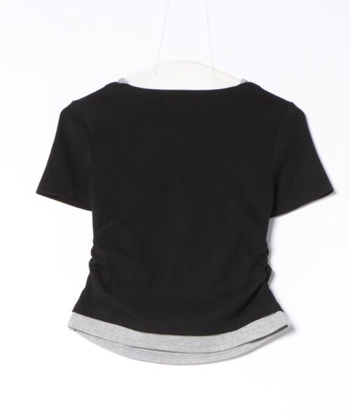 INGNI（イング）の「ラインストーン付レイヤードリブロゴトップス（Tシャツ/カットソー・レディース・ブラック×グレー/ホワイト×ブラック/グレー系その他3・M）」の4枚目の写真