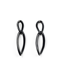 ［Monochrome］K10YG  天然石 ノワール ピアス｜Noir Earrings