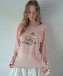 Linen Pony Fringe T-Shirt_Pink(OB6TP07)
