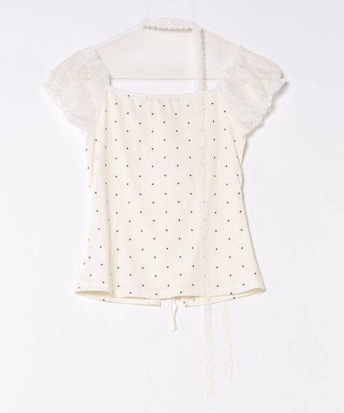 Ritzy(リッツィー)の「ドット柄レースストラップ前紐絞りTシャツ(Tシャツ/カットソー・レディース・ベージュ・M/S/L)」の15枚目の写真