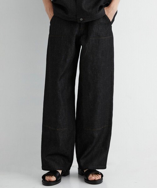 UNITED TOKYO(ユナイテッドトウキョウ)の「【数量限定/SETUP可】9.5oz LINEN DENIM ペインターパンツ |リネン混/サマーデニム/防臭性/抗菌/抗酸化/梅雨対策/べた付き防止/ムレ防止(その他パンツ・メンズ・インディゴブルー/ブラック・1/2)」の2枚目の写真
