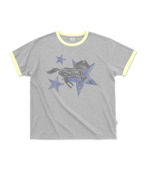 ESCAPEFROM（エスケープフロム）の「[ESCF x ホットトゥデイ] ローンスターホース ロールアップポイント半袖Tシャツ グレー（Tシャツ/カットソー・レディース・その他・SMALL/MEDIUM/LARGE）」の2枚目の写真