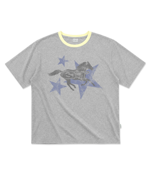 ESCAPEFROM（エスケープフロム）の「[ESCF x ホットトゥデイ] ローンスターホース ロールアップポイント半袖Tシャツ グレー（Tシャツ/カットソー・レディース・その他・SMALL/MEDIUM/LARGE）」の3枚目の写真