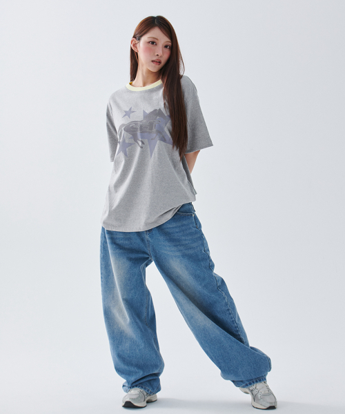ESCAPEFROM（エスケープフロム）の「[ESCF x ホットトゥデイ] ローンスターホース ロールアップポイント半袖Tシャツ グレー（Tシャツ/カットソー・レディース・その他・SMALL/MEDIUM/LARGE）」の6枚目の写真