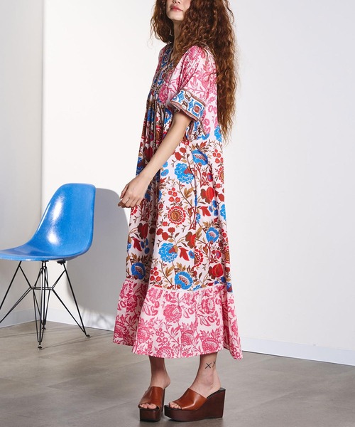 HLAADA(フラーダ)の「HLAADA for ROSEBUD/FLOWER PRINT DRESS(ワンピース・レディース・レッド/マルチ・ONE SIZE)」の1枚目の写真
