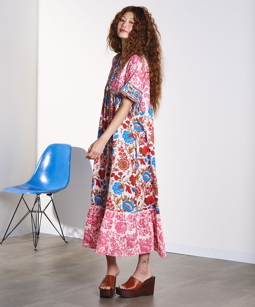 HLAADA(フラーダ)の「HLAADA for ROSEBUD/FLOWER PRINT DRESS(ワンピース・レディース・レッド/マルチ・ONE SIZE)」の3枚目の写真