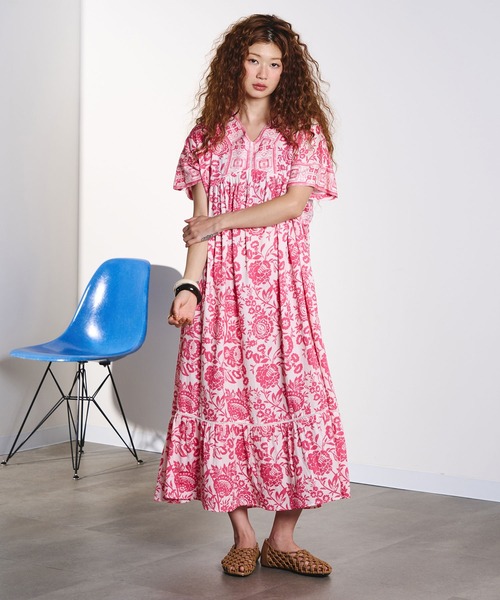 HLAADA(フラーダ)の「HLAADA for ROSEBUD/FLOWER PRINT DRESS(ワンピース・レディース・レッド/マルチ・ONE SIZE)」の4枚目の写真