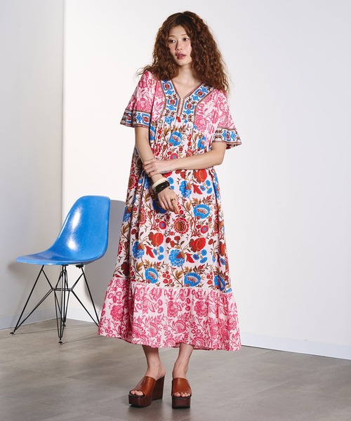 HLAADA(フラーダ)の「HLAADA for ROSEBUD/FLOWER PRINT DRESS(ワンピース・レディース・レッド/マルチ・ONE SIZE)」の12枚目の写真