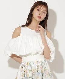 AND COUTURE | バルーンオフショルコンビプルオーバー(Tシャツ/カットソー)