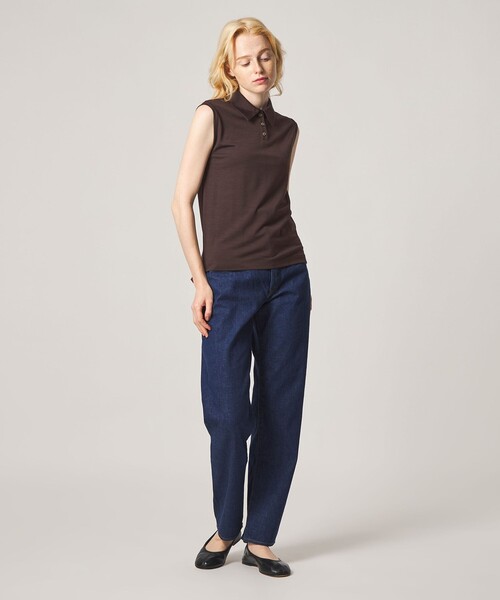 Steven Alan(スティーブンアラン)の「<Steven Alan>ウール ジャージー ノースリーブ プルオーバー(Tシャツ/カットソー・レディース・オフホワイト/ブラック/ダークブラウン・FREE)」の4枚目の写真
