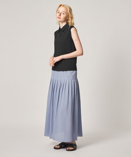 Steven Alan(スティーブンアラン)の「<Steven Alan>ウール ジャージー ノースリーブ プルオーバー(Tシャツ/カットソー・レディース・オフホワイト/ブラック/ダークブラウン・FREE)」の5枚目の写真