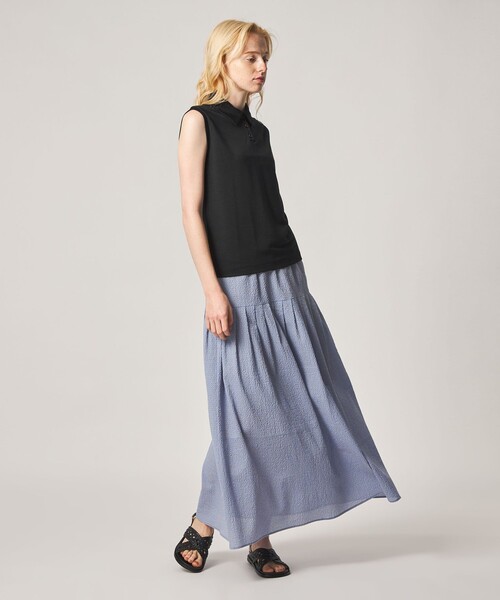 Steven Alan(スティーブンアラン)の「<Steven Alan>ウール ジャージー ノースリーブ プルオーバー(Tシャツ/カットソー・レディース・オフホワイト/ブラック/ダークブラウン・FREE)」の6枚目の写真