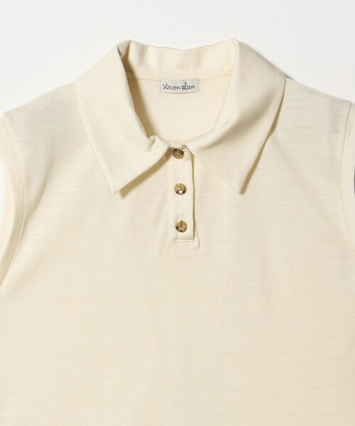 Steven Alan(スティーブンアラン)の「<Steven Alan>ウール ジャージー ノースリーブ プルオーバー(Tシャツ/カットソー・レディース・オフホワイト/ブラック/ダークブラウン・FREE)」の14枚目の写真
