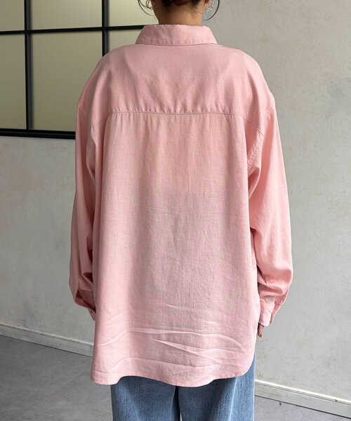 Chez toi（シェトワ）の「GLDボタンリネンシャツ（シャツ/ブラウス・レディース・アイボリー/サックスブルー/ピンク/ネイビー・FREE）」の16枚目の写真